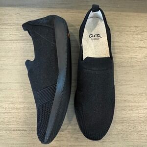 Ara Leena Fusion Women 9.5 UK6 Black Knit Slip On Comfort Sneaker Comfort Casual